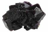 Deep-Purple Fluorite On Druzy Quartz - China #228236-1